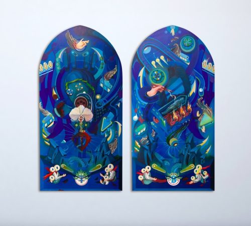 Jakub-Reken_04_Ikonikon-diptych-–-akryl-a-olej-na-platne-160x80x3cm-2021-vystava-IKONIKON