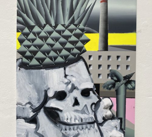 Jan-Batorek_09_2023-Ananas-Pineapple-Devon-romance-70x50-oil-acrylic-spray-and-on-canvas