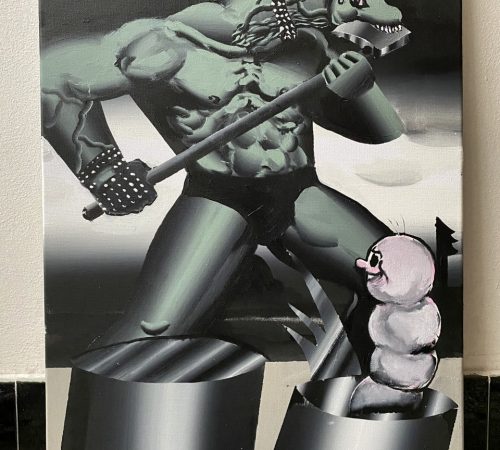 Jan-Batorek_13_2022-Drevotoc-50x70-oil-and-acrylic-on-canvas